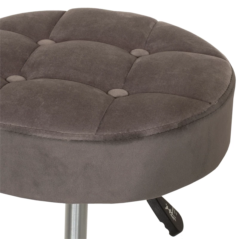 Buy ???? Hillsdale Furniture Nora Tufted Adjustable Backless Metal Vanity Stool In Gray ???? 7 Buy ???? Hillsdale Furniture Nora Tufted Adjustable Backless Metal Vanity Stool In Gray ???? - Image 7