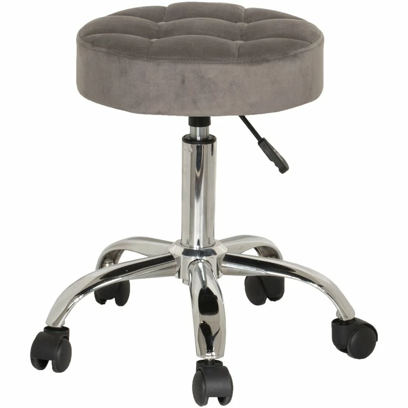 Buy ???? Hillsdale Furniture Nora Tufted Adjustable Backless Metal Vanity Stool In Gray ???? 1 Buy ???? Hillsdale Furniture Nora Tufted Adjustable Backless Metal Vanity Stool In Gray ????