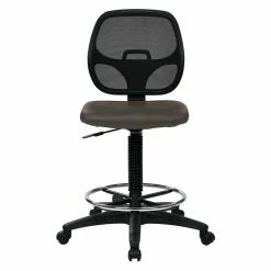 Alternative view of Best deal ???? Office Star Deluxe Custom Dillon Brown Fabric Drafting Chair With 18 Inch Diameter Foot Ring ????