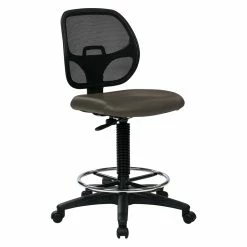 Best deal ???? Office Star Deluxe Custom Dillon Brown Fabric Drafting Chair With 18 Inch Diameter Foot Ring ????