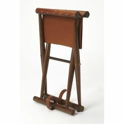 Alternative view of Best Pirce ???? Beaumont Lane Metropolitan Living Leather Folding Stool In Brown ????
