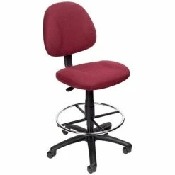 Buy ???? Boss Office Products Boss Office Contoured Comfort Rolling Fabric Drafting Stool In Burgundy ????