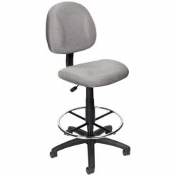 Buy ???? Boss Office Products Boss Office Contoured Comfort Rolling Fabric Drafting Stool In Gray ⌛