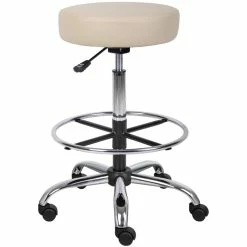 Flash Sale ???? Boss Office Products Boss Office Adjustable Faux Leather Backless Drafting Stool In Beige ????