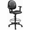 Wholesale ???? Boss Office Products Boss Office Adjustable Arm Faux Leather Upholstered Drafting Stool In Black ✨