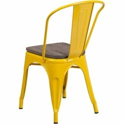 Best reviews of ???? Bowery Hill Metal Stackable Dining Side Chair In Yellow ⭐ -Flash Furniture Shop 2149442 3 L