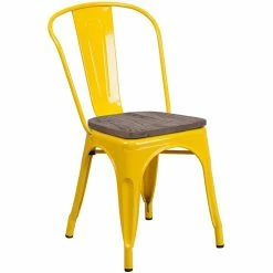 Best reviews of ???? Bowery Hill Metal Stackable Dining Side Chair In Yellow ⭐