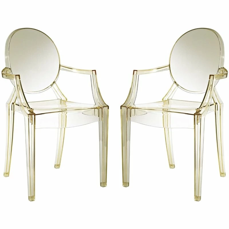 Best deal ⭐ Hawthorne Collections Clear Dining Arm Chair In Yellow (Set Of 2) ???? 1 Best deal ⭐ Hawthorne Collections Clear Dining Arm Chair In Yellow (Set Of 2) ????