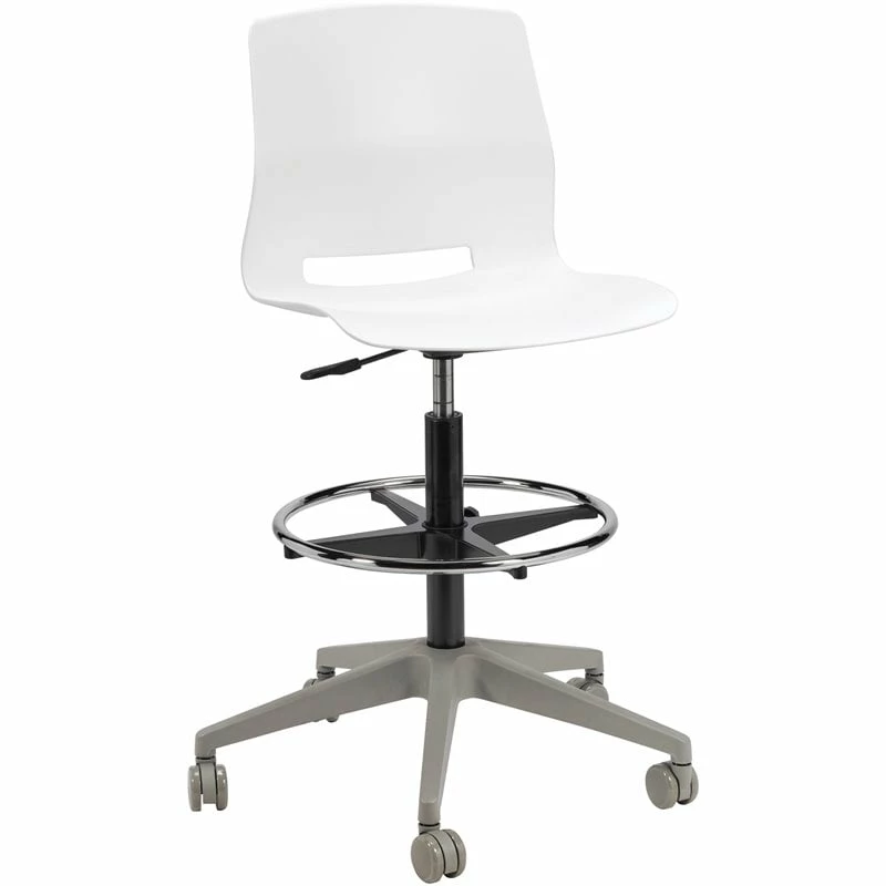 Best Pirce ???? KFI Furniture Olio Designs Lola Plastic Mobile Drafting Stool In White ❤️ 1 Best Pirce ???? KFI Furniture Olio Designs Lola Plastic Mobile Drafting Stool In White ❤️