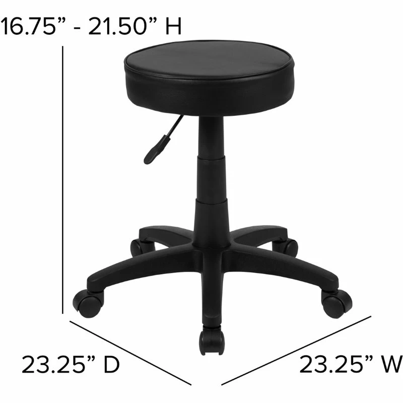 Promo ???? Flash Furniture Leather Adjustable Ergonomic Doctors Stool In Black ???? 8 Promo ???? Flash Furniture Leather Adjustable Ergonomic Doctors Stool In Black ???? - Image 8