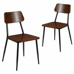 Top 10 ???? Flash Furniture Stackable Wooden Dining Side Chair In Mahogany (Set Of 2) ✔️