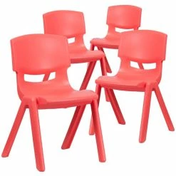 Best reviews of ???? Flash Furniture 15.5" Plastic Stackable School Chair In Red (Set Of 4) ????