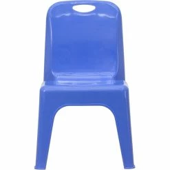 Brand new ???? Flash Furniture 11" Plastic Stackable Handle School Chair In Blue (Set Of 4) ✔️ -Flash Furniture Shop 2183468 11 L
