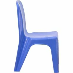 Brand new ???? Flash Furniture 11" Plastic Stackable Handle School Chair In Blue (Set Of 4) ✔️ -Flash Furniture Shop 2183468 12 L