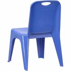 Brand new ???? Flash Furniture 11" Plastic Stackable Handle School Chair In Blue (Set Of 4) ✔️ -Flash Furniture Shop 2183468 13 L