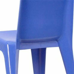 Brand new ???? Flash Furniture 11" Plastic Stackable Handle School Chair In Blue (Set Of 4) ✔️ -Flash Furniture Shop 2183468 15 L