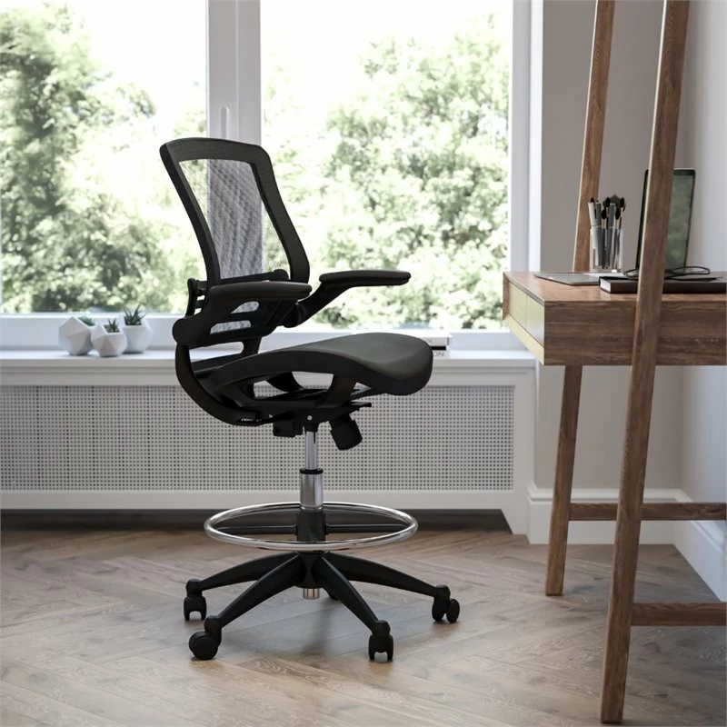 Discount ???? Flash Furniture Mid Back Transparent Mesh Drafting Stool And Flip Up Arms ✨ 2 Discount ???? Flash Furniture Mid Back Transparent Mesh Drafting Stool And Flip Up Arms ✨ - Image 2