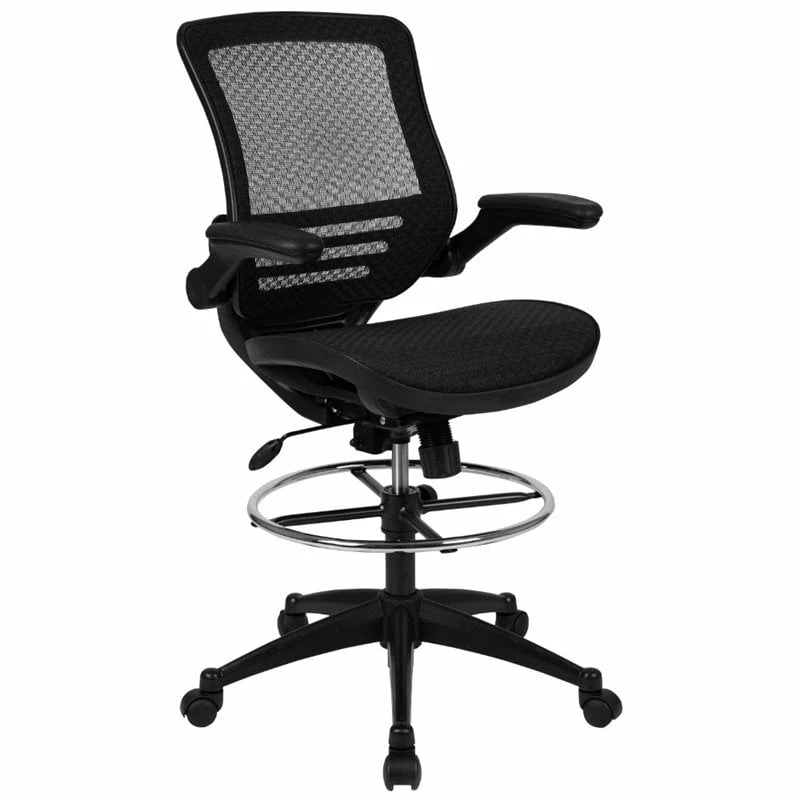 Discount ???? Flash Furniture Mid Back Transparent Mesh Drafting Stool And Flip Up Arms ✨ 1 Discount ???? Flash Furniture Mid Back Transparent Mesh Drafting Stool And Flip Up Arms ✨