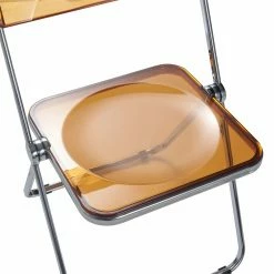 Best deal ???? LeisureMod Lawrence Acrylic Folding Chair With Metal Frame Set Of 2 In Tangerine ???? -Flash Furniture Shop 2183712 6 L