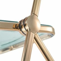 Best Pirce ???? LeisureMod Lawrence Acrylic Folding Chair Gold Metal Frame 2 Set In Jade Green ✨ -Flash Furniture Shop 2183874 7 L