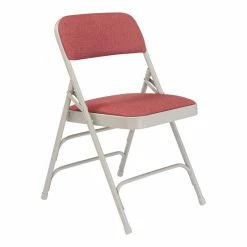 New ???? National Public Seating NPS 2300 Series 29.5" Metal Folding Chair In Majestic Cabernet Red (Set Of 4) ????