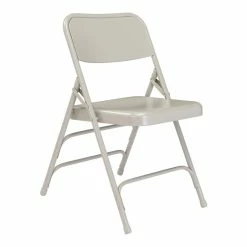 Outlet ???? National Public Seating NPS 300 Series 29.5" Modern Metal Double Hinge Folding Chair In Gray (Set Of 4) ????