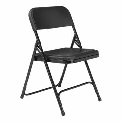 Best Sale ✔️ National Public Seating NPS 800 Series 29.75" Premium Plastic Folding Chair In Black (Set Of 4) ✔️
