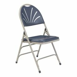 Wholesale ???? National Public Seating NPS 1100 Series 34.5" Deluxe Fan Metal Folding Chair In Dark Blue (Set Of 4) ????