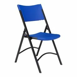 Brand new ???? National Public Seating NPS 600 Series 32" Modern Plastic Heavy Duty Folding Chair In Blue (Set Of 4) ????