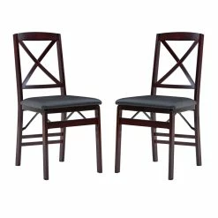 Best Sale ???? Linon Triena Wood X Back Folding Chair Set Of 2 In Espresso Brown ✨