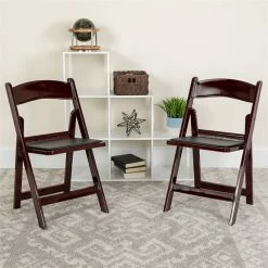 Alternative view of Best deal ???? Flash Furniture Hercules Vinyl Padded Seat Folding Chair In Mahogany (Set Of 2) ⌛