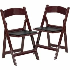 Best deal ???? Flash Furniture Hercules Vinyl Padded Seat Folding Chair In Mahogany (Set Of 2) ⌛