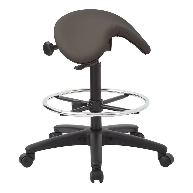 Wholesale ???? Office Star Pneumatic Backless Drafting Chair Adjustable Foot Ring Gray Polyurethane Fabric ???? 2 Wholesale ???? Office Star Pneumatic Backless Drafting Chair Adjustable Foot Ring Gray Polyurethane Fabric ???? - Image 2