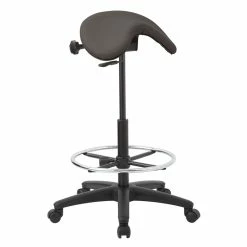 Wholesale ???? Office Star Pneumatic Backless Drafting Chair Adjustable Foot Ring Gray Polyurethane Fabric ????