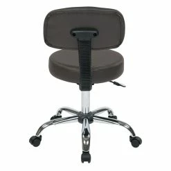Brand new ???? Office Star Pneumatic Drafting Chair In Gray Vinyl With Heavy Duty Chrome Base ✔️ -Flash Furniture Shop 2209495 3 L
