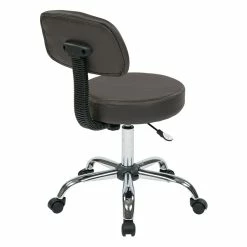 Brand new ???? Office Star Pneumatic Drafting Chair In Gray Vinyl With Heavy Duty Chrome Base ✔️ -Flash Furniture Shop 2209495 4 L