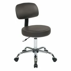Brand new ???? Office Star Pneumatic Drafting Chair In Gray Vinyl With Heavy Duty Chrome Base ✔️