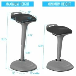 Outlet ✨ Living Essentials Corp Living Essentials Wobble Adjustable Swivel Ergonomic Drafting Stool In Gray ???? -Flash Furniture Shop 2217162 3 L