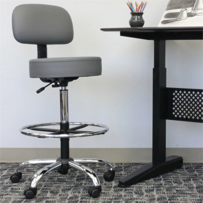 Best reviews of ???? Scranton & Co Faux Leather Adjustable Medical Drafting Stool In Gray ???? 2 Best reviews of ???? Scranton & Co Faux Leather Adjustable Medical Drafting Stool In Gray ???? - Image 2