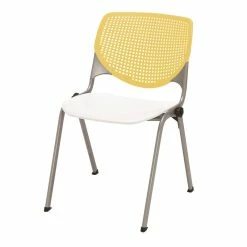 Wholesale ???? KFI Furniture KFI KOOL Stack Chair - Yellow Back - White Seat ????