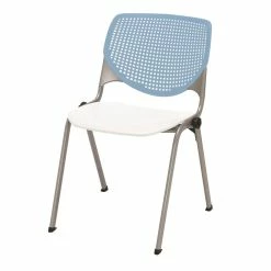 Best Pirce ❤️ KFI Furniture KFI KOOL Stack Chair - Sky Blue Back - White Seat ????