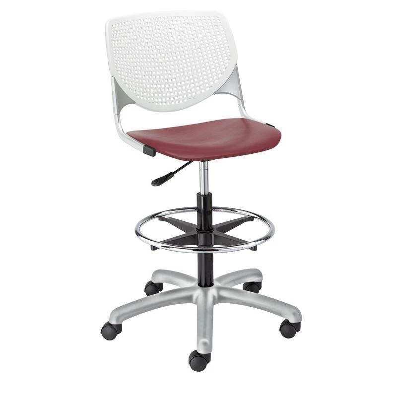 Wholesale ???? KFI Furniture KFI KOOL Drafting Stool - White Back - Burgundy Seat ???? 1 Wholesale ???? KFI Furniture KFI KOOL Drafting Stool - White Back - Burgundy Seat ????