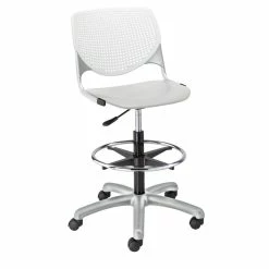 Wholesale ???? KFI Furniture KFI KOOL Drafting Stool - White Back - Light Grey Seat ????