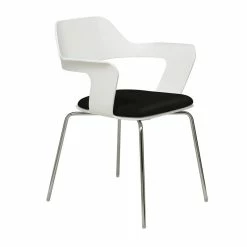 Top 10 ???? KFI Furniture KFI Julep Stack Chair With White Flex Shell - Tuxedo Fabric ????
