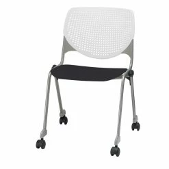 Best Sale ???? KFI Furniture KFI KOOL Stack Chair - Casters - White Back - Black Seat ????