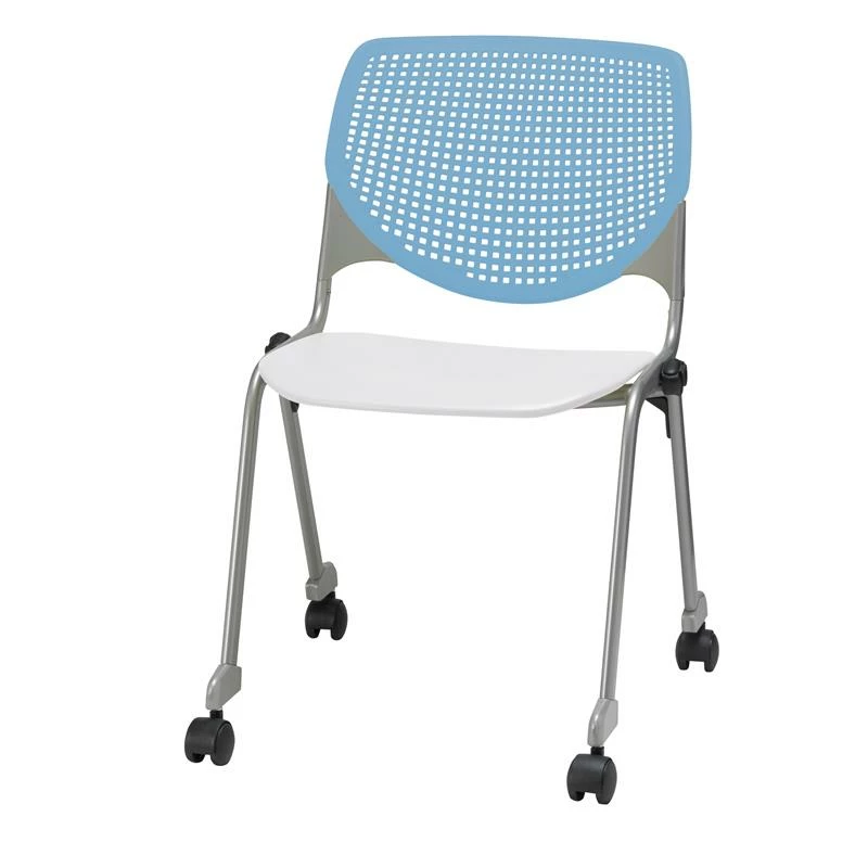 Best Pirce ???? KFI Furniture KFI KOOL Stack Chair - Casters - Sky Blue Back - White Seat ???? 1 Best Pirce ???? KFI Furniture KFI KOOL Stack Chair - Casters - Sky Blue Back - White Seat ????