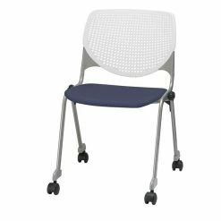 Cheap ❤️ KFI Furniture KFI KOOL Stack Chair - Casters - Grape Vinyl Upholstered Seat ⭐