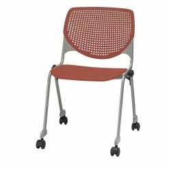Budget ???? KFI Furniture KFI Studios Plastic KOOL Stack Chair - Casters - Coral ????