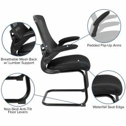 Coupon ✨ Scranton & Co Contemporary Mesh Sled Office Side Chair In Black ???? 9 Coupon ✨ Scranton & Co Contemporary Mesh Sled Office Side Chair In Black ???? -Flash Furniture Shop 2437134 4 L