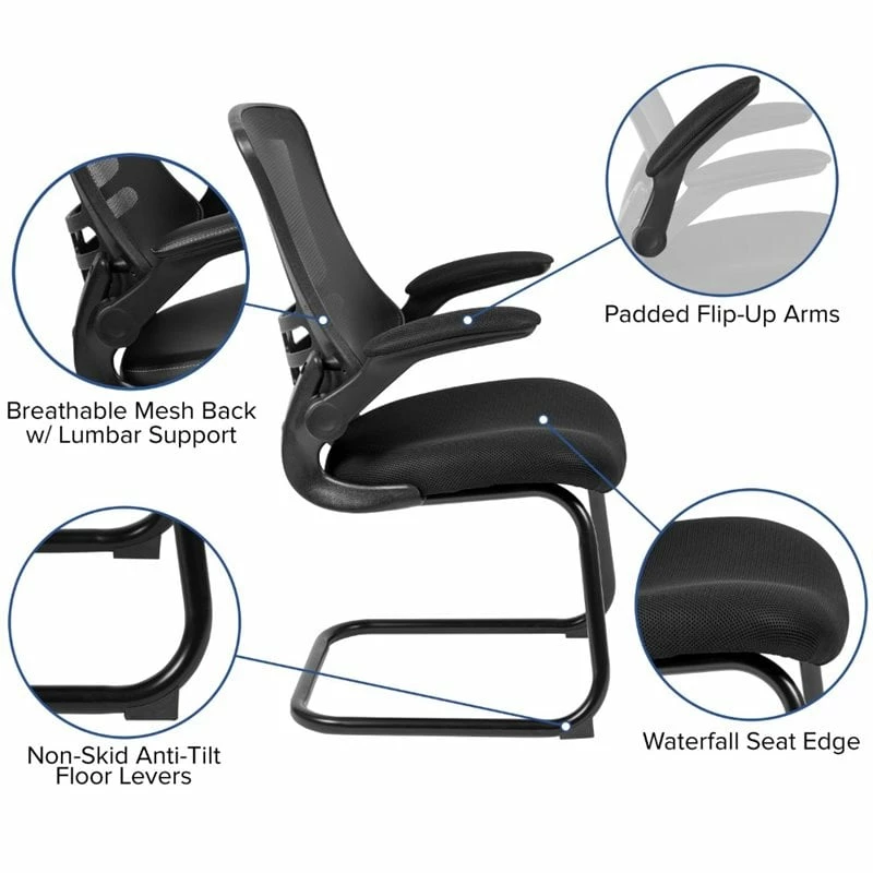 Coupon ✨ Scranton & Co Contemporary Mesh Sled Office Side Chair In Black ???? 5 Coupon ✨ Scranton & Co Contemporary Mesh Sled Office Side Chair In Black ???? - Image 5